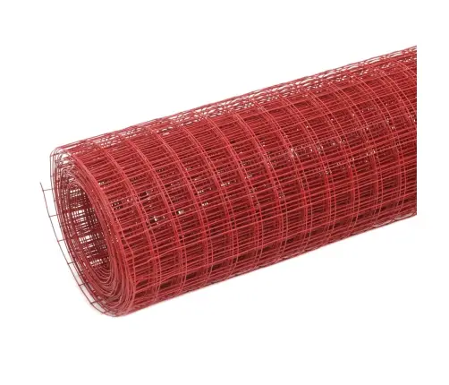 Stiepļu Žogs, Tērauds Ar Pvc Pārklājumu, 10X0,5 M, Sarkans Vidaxl