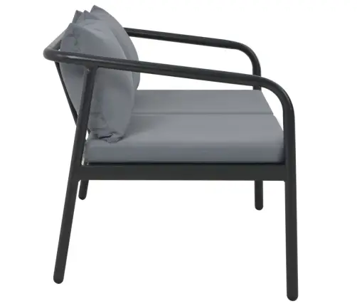Dvivietė Sodo Sofa Su Pagalvėlėmis, Pilkos Spalvos, Aliuminis