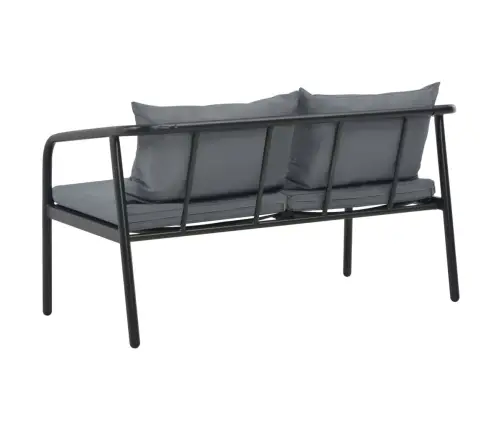 Dvivietė Sodo Sofa Su Pagalvėlėmis, Pilkos Spalvos, Aliuminis