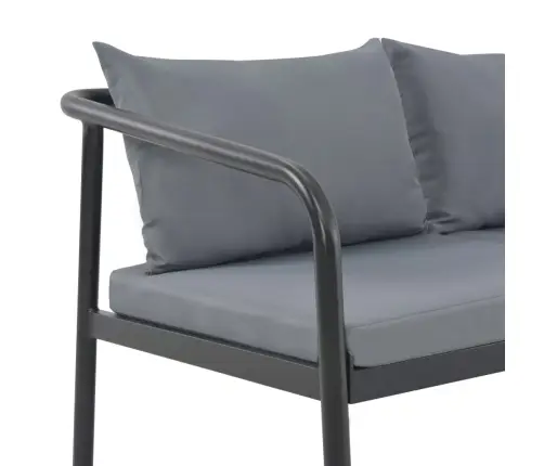 Dvivietė Sodo Sofa Su Pagalvėlėmis, Pilkos Spalvos, Aliuminis