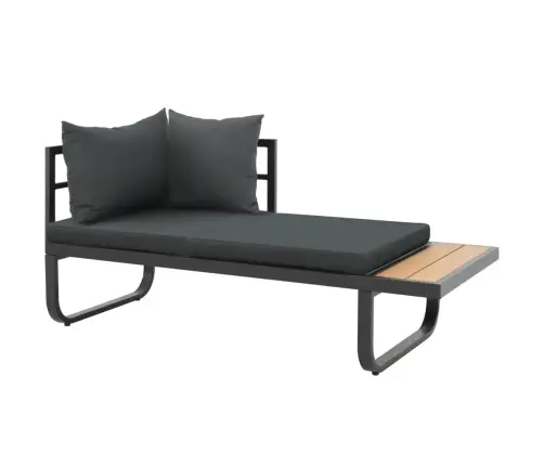 Divdaļīgs Dārza Mēbeļu Komplekts Ar Matračiem, Alumīnijs, Wpc Vidaxl