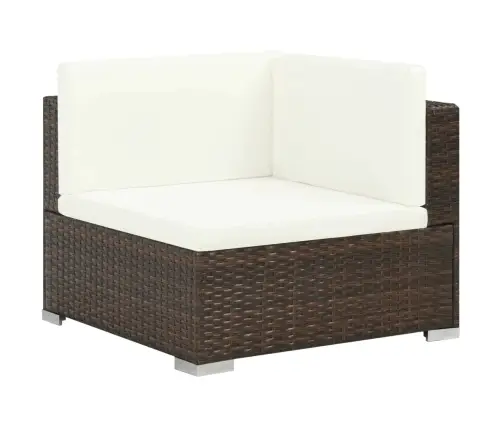 7-Osaline Aiamööblikomplekt Patjadega, Polürotang, Pruun