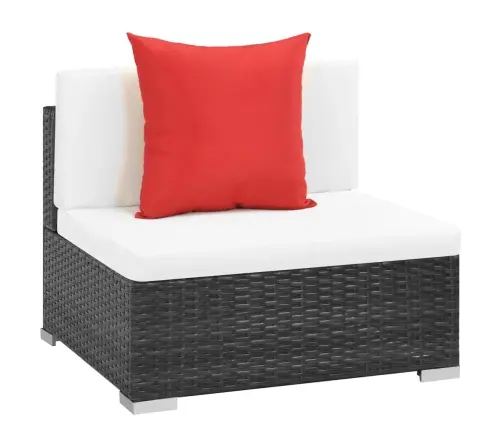 7-Daļīgs Dārza Atpūtas Mēbeļu Komplekts Ar Matračiem, Pe, Melns Vidaxl