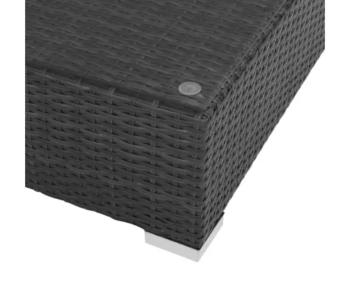 7-Daļīgs Dārza Atpūtas Mēbeļu Komplekts Ar Matračiem, Pe, Melns Vidaxl