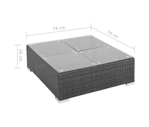 7-Daļīgs Dārza Atpūtas Mēbeļu Komplekts Ar Matračiem, Pe, Melns Vidaxl
