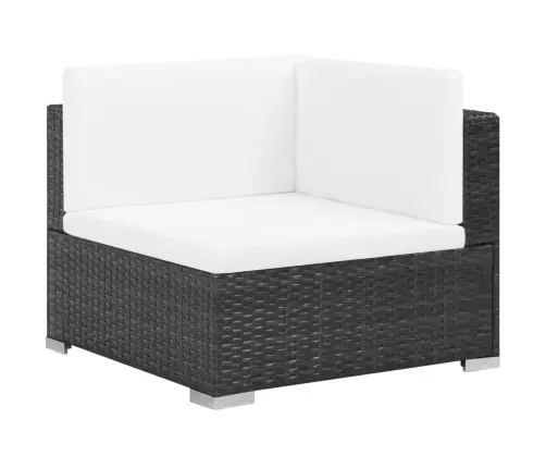 6-Daļīgs Dārza Atpūtas Mēbeļu Komplekts Ar Matračiem, Pe, Melns Vidaxl