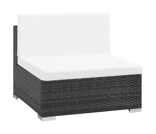 6-Daļīgs Dārza Atpūtas Mēbeļu Komplekts Ar Matračiem, Pe, Melns Vidaxl