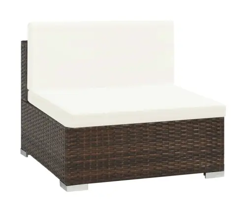 6-Daļīgs Dārza Atpūtas Mēbeļu Komplekts Ar Matračiem, Pe, Brūns Vidaxl