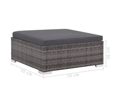 6-Daļīgs Dārza Atpūtas Mēbeļu Komplekts Ar Matračiem, Pelēks Pe Vidaxl