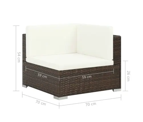 Sodo Poilsio Baldų Komplektas Su Pag., 8D., Rud. Sp., Polir.