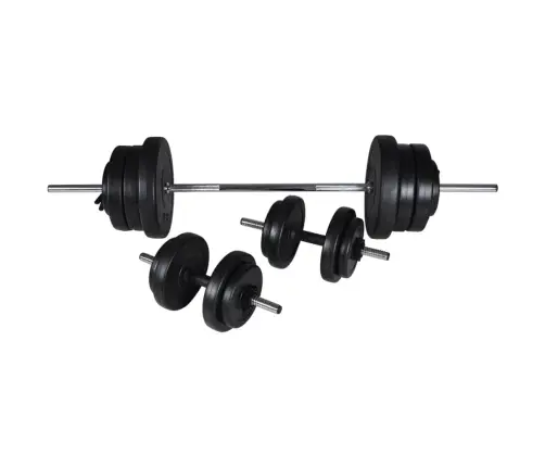 Svaru Stieņa Statīvs Ar Stieni Un Hantelēm, 60,5 Kg Vidaxl