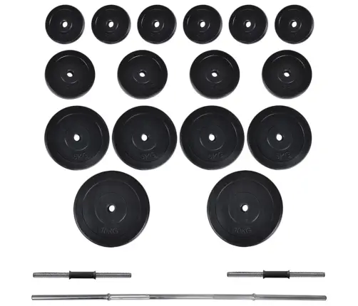 Svaru Stieņa Statīvs Ar Stieni Un Hantelēm, 60,5 Kg Vidaxl