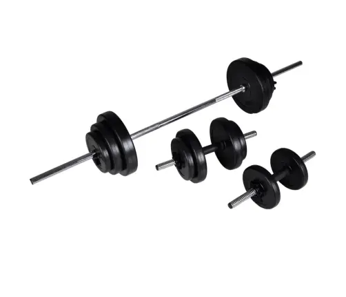 Svaru Stieņa Statīvs Ar Stieni Un Hantelēm, 30,5 Kg Vidaxl