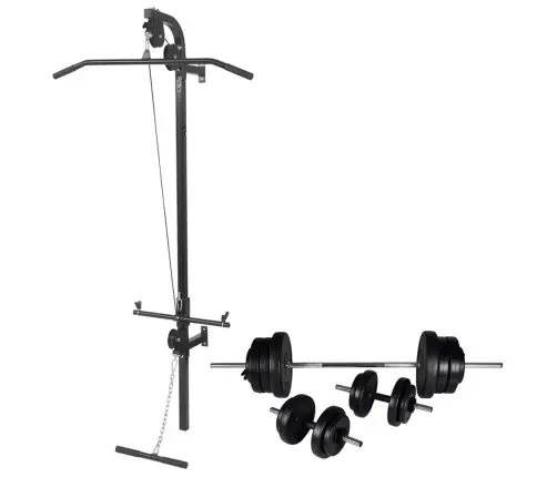Spēka Stacija Ar Hantelēm Un Svaru Stieni, 60,5 Kg Vidaxl