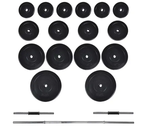 Spēka Stacija Ar Hantelēm Un Svaru Stieni, 60,5 Kg Vidaxl