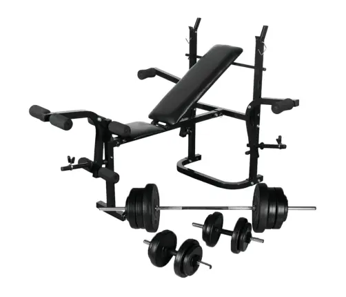 Svarcelšanas Sols Ar Statīvu, Hantelēm Un Stieni, 60,5 Kg Vidaxl