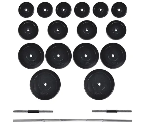 Svarcelšanas Sols Ar Statīvu, Hantelēm Un Stieni, 60,5 Kg Vidaxl