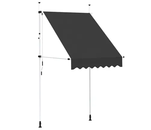 Markīze, Antracītpelēka, 150 Cm, Manuāli Darbināma, Sarullējama Vidaxl