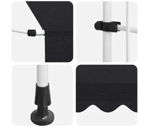 Markīze, Antracītpelēka, 150 Cm, Manuāli Darbināma, Sarullējama Vidaxl