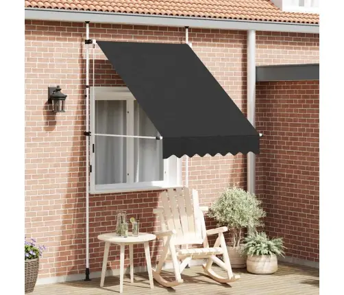 Markīze, Antracītpelēka, 150 Cm, Manuāli Darbināma, Sarullējama Vidaxl