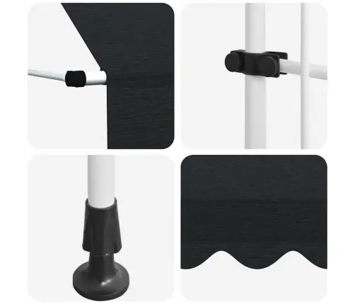 Käsitsi Kokkupandav Varikatus, 200 cm Antratsiit