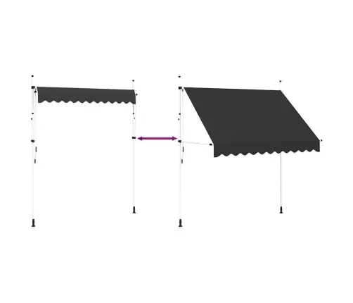 Rankiniu Būdu Ištraukiama Markizė, Antracito, 250Cm