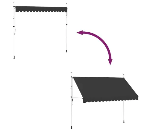 Rankiniu Būdu Ištraukiama Markizė, Antracito, 350Cm