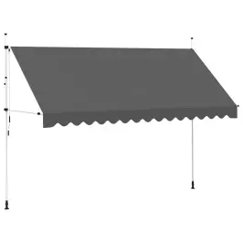 Izvelkama Markīze, 400 Cm, Manuāla, Antracītpelēka Vidaxl