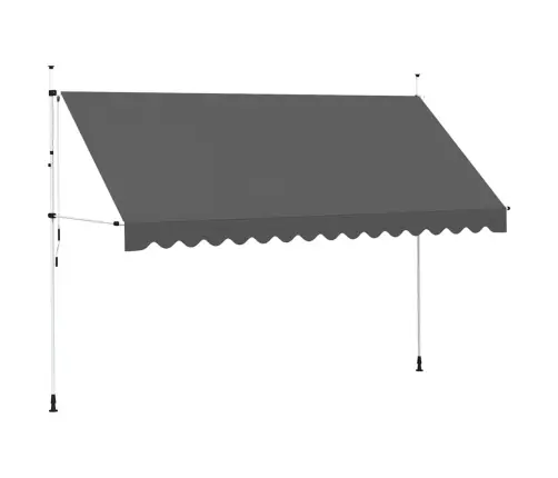 Izvelkama Markīze, 400 Cm, Manuāla, Antracītpelēka Vidaxl