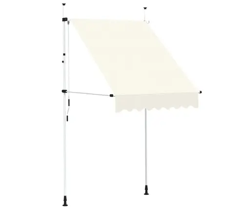 Markīze, Krēmkrāsā, 150 Cm, Manuāli Darbināma, Sarullējama Vidaxl