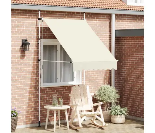 Markīze, Krēmkrāsā, 150 Cm, Manuāli Darbināma, Sarullējama Vidaxl