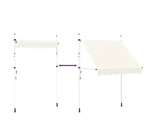 Rankiniu Būdu Ištraukiama Markizė, Kreminė, 200 Cm