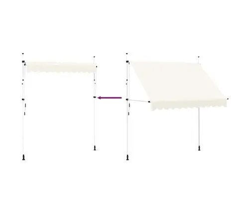 Kokkupandav Varikatus, 250 cm Kreemjas