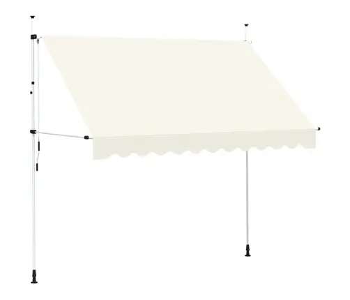 Markīze, Krēmkrāsā, 300 Cm, Manuāli Darbināma, Sarullējama Vidaxl