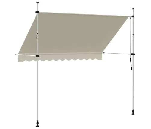 Markīze, Krēmkrāsā, 300 Cm, Manuāli Darbināma, Sarullējama Vidaxl