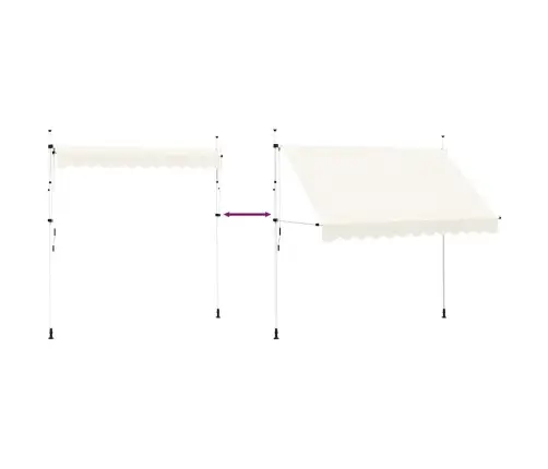 Markīze, Krēmkrāsā, 300 Cm, Manuāli Darbināma, Sarullējama Vidaxl