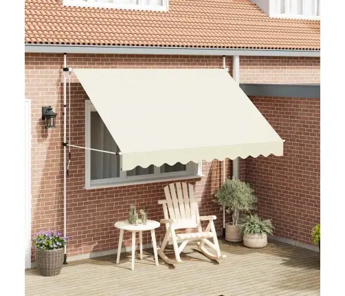 Markīze, Krēmkrāsā, 300 Cm, Manuāli Darbināma, Sarullējama Vidaxl