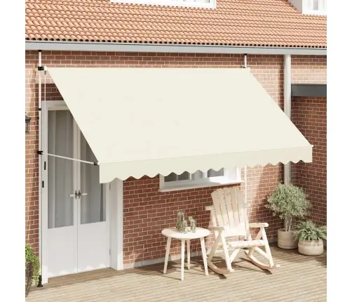 Markīze, Krēmkrāsā, 350 Cm, Manuāli Darbināma, Sarullējama Vidaxl