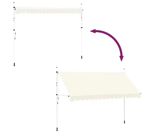Rankiniu Būdu Ištraukiama Markizė, Kreminė, 400Cm