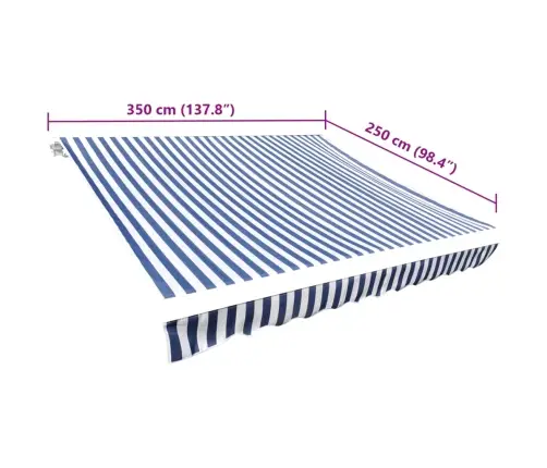 Markizės Uždangalas, Mėlyna Ir Balta, 350X250 Cm
