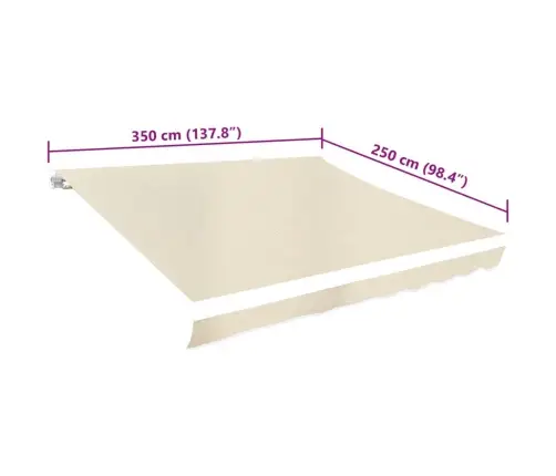 Markīzes Jumts, Krēmkrāsas, 350X250 Cm  Vidaxl
