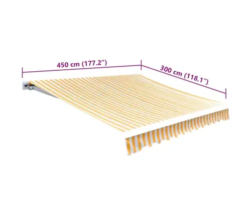 Markīzes Jumts, Oranžs Ar Baltu, 450X300 Cm  Vidaxl