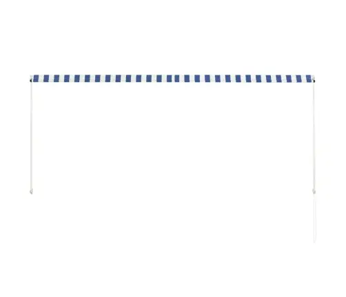 Sissetõmmatav Varikatus, 300 X 150 cm Sinine Ja Valge