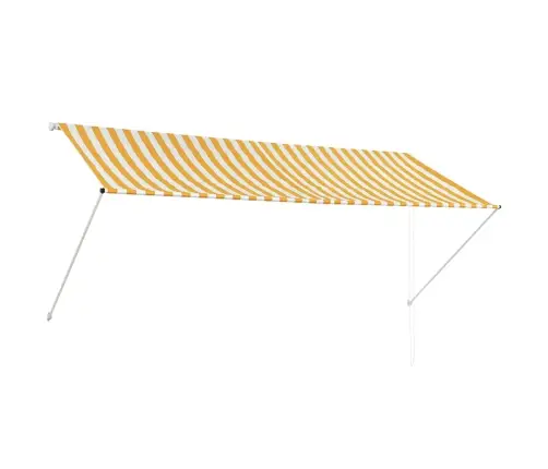 Markīze, 300X150 Cm, Sarullējama, Dzeltena Ar Baltu Vidaxl