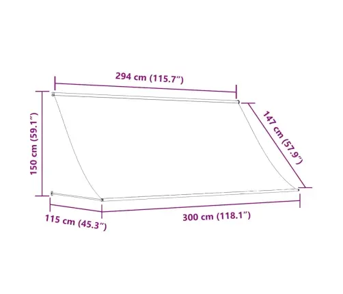 Markīze, 300X150 Cm, Sarullējama, Antracītpelēka Vidaxl