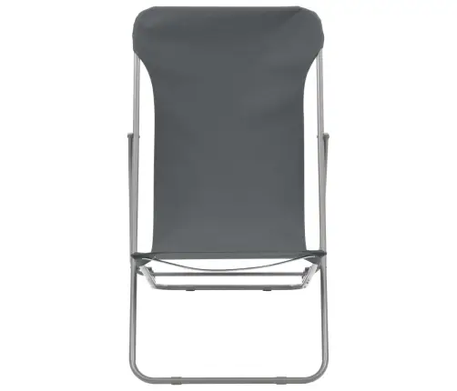 Saliekami Pludmales Krēsli, 2 Gab., Tērauds, Audums, Pelēki Vidaxl