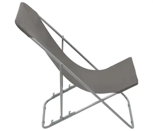 Saliekami Pludmales Krēsli, 2 Gab., Tērauds, Audums, Pelēki Vidaxl