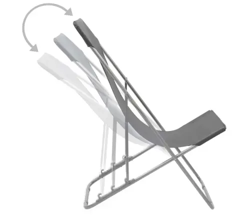 Saliekami Pludmales Krēsli, 2 Gab., Tērauds, Audums, Pelēki Vidaxl