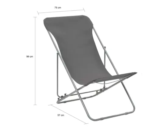 Saliekami Pludmales Krēsli, 2 Gab., Tērauds, Audums, Pelēki Vidaxl