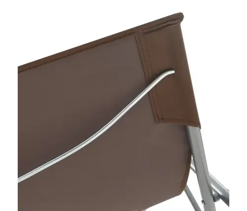 Saliekami Pludmales Krēsli, 2 Gab., Tērauds, Audums, Brūni Vidaxl